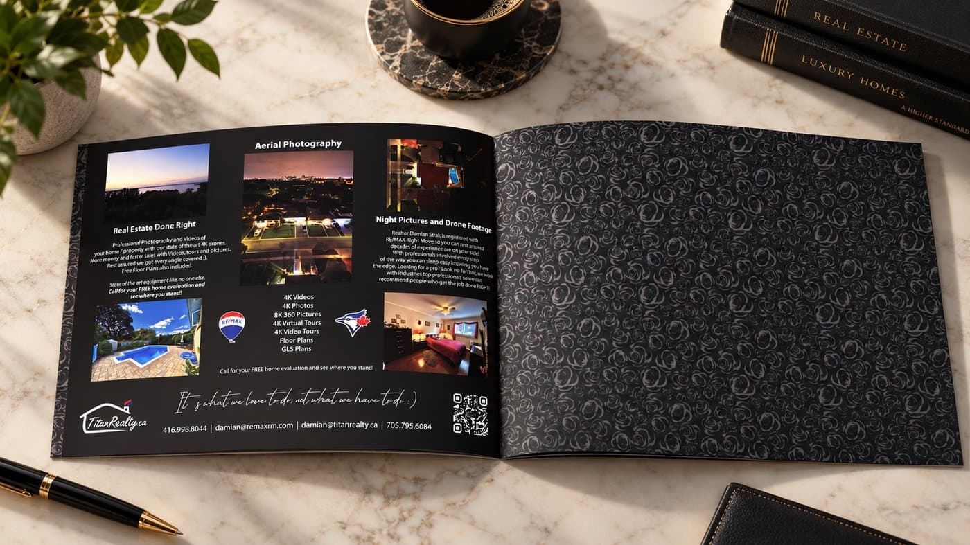 Sample aerial photography brochure spread