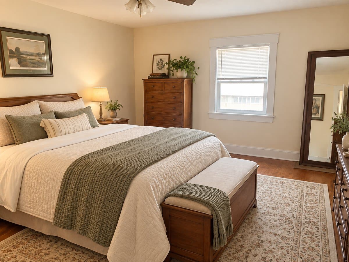 Bedroom staging concept, after